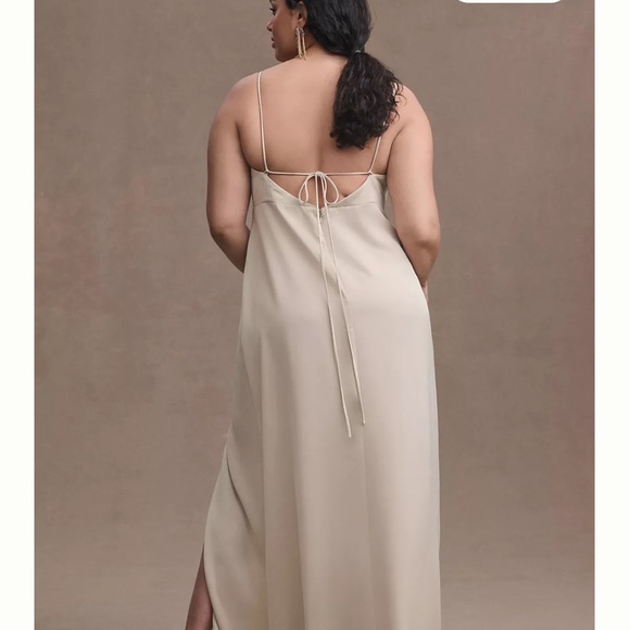 BHLDN Remy Cowl-Neck Faux-Wrap Satin Gown - Picture 3 of 6